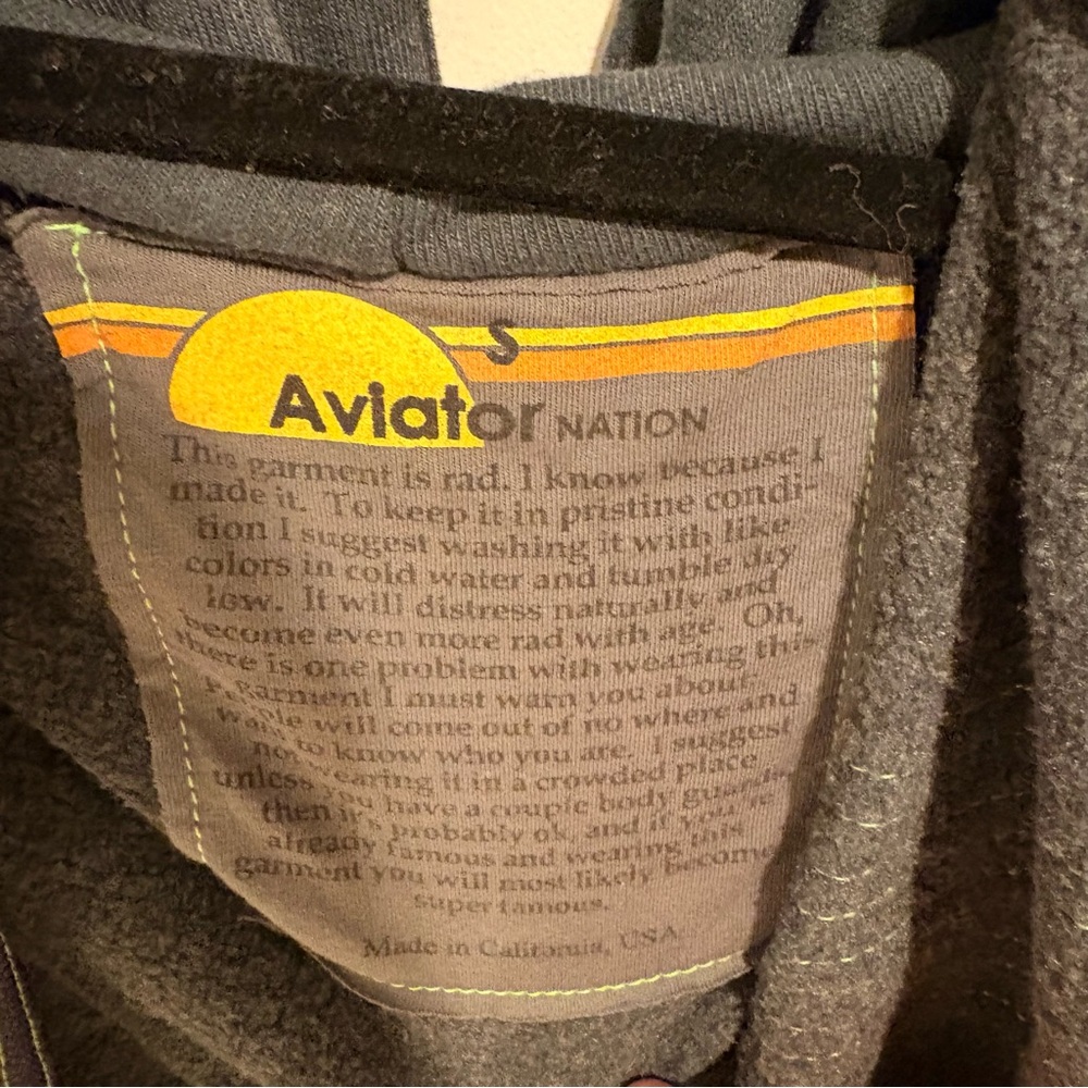 Aviator Nation 5 Stripe Gray Hoodie - Picture 3 of 3